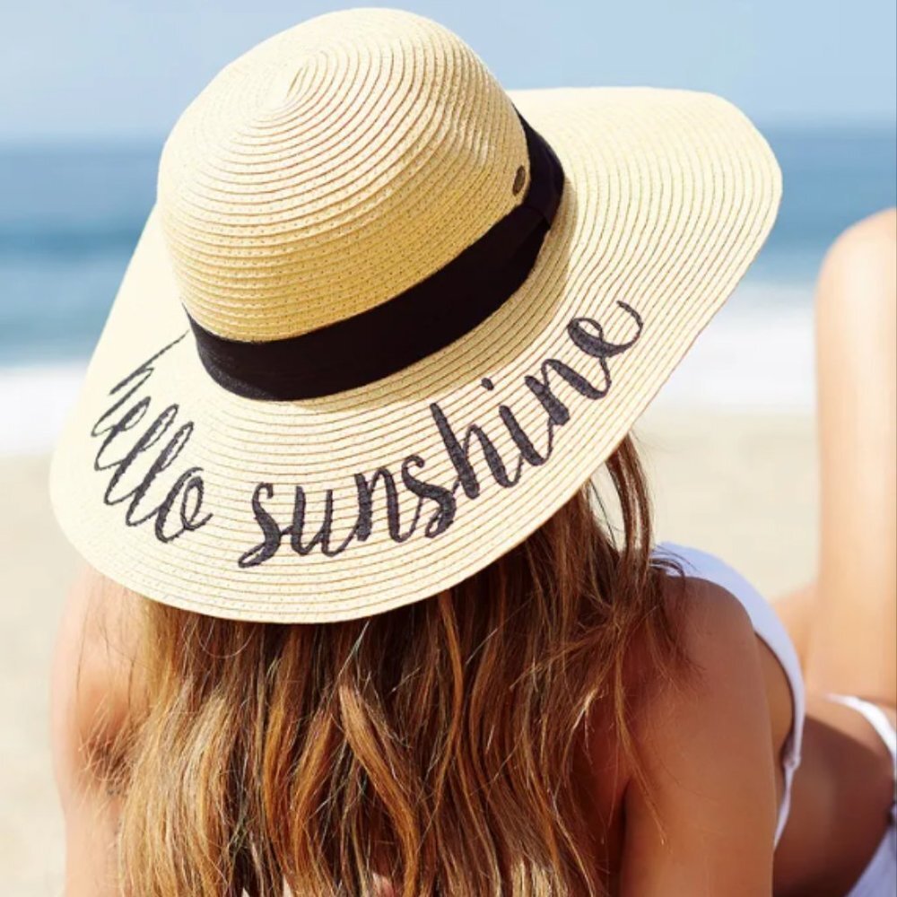 🔆 "hello sunshine" Beach Sun Hat